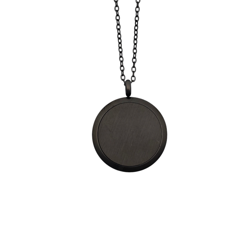 Aromatherapy Essential Oil Diffuser Necklace Black Tree of Life Stainless Steel - Picture 2 of 7